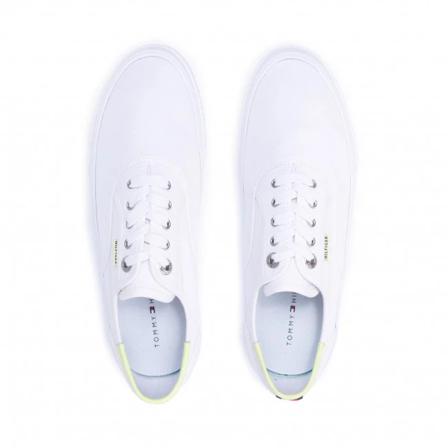Homme Tennis TOMMY HILFIGER - Elevated Seasonal Neon Vulc FM0FM03617 White YBR Blanc 8 Homme Tennis TOMMY HILFIGER - Elevated Seasonal Neon Vulc FM0FM03617 White YBR Blanc – Image 6