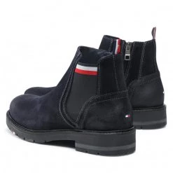 Homme Boots Tommy Hilfiger - Corporate Suede Chelsea FM0FM03775 Desert Sky DW5 Bleu Marine -Tommy Hilfiger Soldes 0000208901376 02 rz