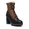 Femme Bottines TOMMY HILFIGER - Warmlined High Heel Outdoor Boot FW0FW06009 Natural Cognac GTU Marron, Noir
