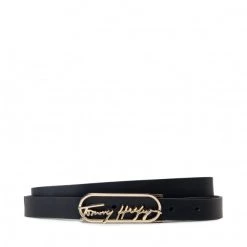 Accessoires Ceinture Femme TOMMY HILFIGER - Signature Plaque 2.0 AW0AW10595 DW5 Bleu Marine