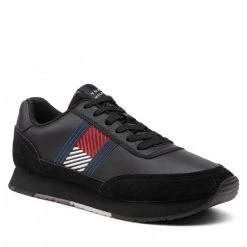 Homme Sneakers Tommy Hilfiger - Essential Runner Flag Leather FM0FM03928 Black BDS Noir