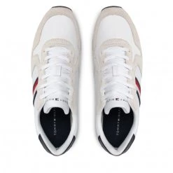 Homme Sneakers Tommy Hilfiger - Iconic Leather Runner FM0FM03272 White YBR Blanc -Tommy Hilfiger Soldes 0000209104288 05 mt