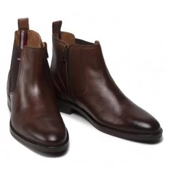 Homme Boots Tommy Hilfiger - Signature Hilfiger Texture Chels FM0FM03930 Warm Cognac GTY Marron -Tommy Hilfiger Soldes 0000209104431 07 pl