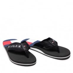 Homme Tongs Tommy Hilfiger - Th Flag Mens Beach Sandal FM0FM03919 Black BDS Noir -Tommy Hilfiger Soldes 0000209104479 03 wj
