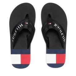Homme Tongs Tommy Hilfiger - Th Flag Mens Beach Sandal FM0FM03919 Black BDS Noir -Tommy Hilfiger Soldes 0000209104479 05 wj