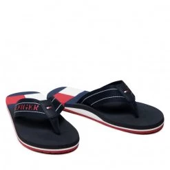 Homme Tongs Tommy Hilfiger - Th Flag Mens Beach Sandal FM0FM03919 Desert Sky DW5 Bleu Marine -Tommy Hilfiger Soldes 0000209104509 08 plj