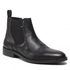 Homme Boots TOMMY HILFIGER - Signature Hilfiger Texture Chels FM0FM03930 Black BDS Noir