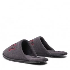 Femme Chaussons TOMMY HILFIGER - Th Towelling Homeslipper FM0FM03883 Dark Ash PTY Gris -Tommy Hilfiger Soldes 0000209104561 02 rz