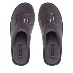 Femme Chaussons TOMMY HILFIGER - Th Towelling Homeslipper FM0FM03883 Dark Ash PTY Gris -Tommy Hilfiger Soldes 0000209104561 06 rz