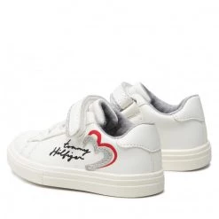 Enfant Sneakers TOMMY HILFIGER - Low Cut Lace-Up/Velcro Sneaker T1A4-32132-1374 M White/Silver X025 Blanc -Tommy Hilfiger Soldes 0000209249736 02 ki