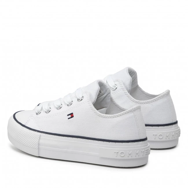 Enfant Baskets TOMMY HILFIGER - Low Cut Lace-Up Sneaker T3A4-32118-0890100 M White 100 Blanc 5 Enfant Baskets TOMMY HILFIGER - Low Cut Lace-Up Sneaker T3A4-32118-0890100 M White 100 Blanc – Image 3