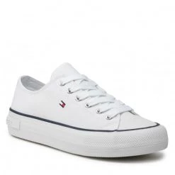 Enfant Baskets TOMMY HILFIGER - Low Cut Lace-Up Sneaker T3A4-32118-0890 S White 100 Blanc