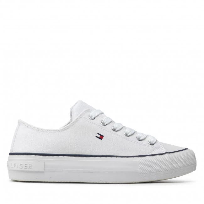 Enfant Baskets TOMMY HILFIGER - Low Cut Lace-Up Sneaker T3A4-32118-0890 S White 100 Blanc 4 Enfant Baskets TOMMY HILFIGER - Low Cut Lace-Up Sneaker T3A4-32118-0890 S White 100 Blanc – Image 2