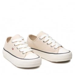 Enfant Baskets TOMMY HILFIGER - Low Cut Lace-Up Sneaker T3A4-32118-0890 M Beige 500 Beige 12 Enfant Baskets TOMMY HILFIGER - Low Cut Lace-Up Sneaker T3A4-32118-0890 M Beige 500 Beige -Tommy Hilfiger Soldes 0000209249996 05 bs kopia