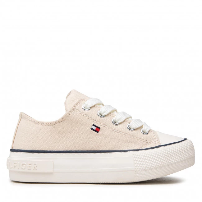 Enfant Baskets TOMMY HILFIGER - Low Cut Lace-Up Sneaker T3A4-32118-0890 M Beige 500 Beige 4 Enfant Baskets TOMMY HILFIGER - Low Cut Lace-Up Sneaker T3A4-32118-0890 M Beige 500 Beige – Image 2