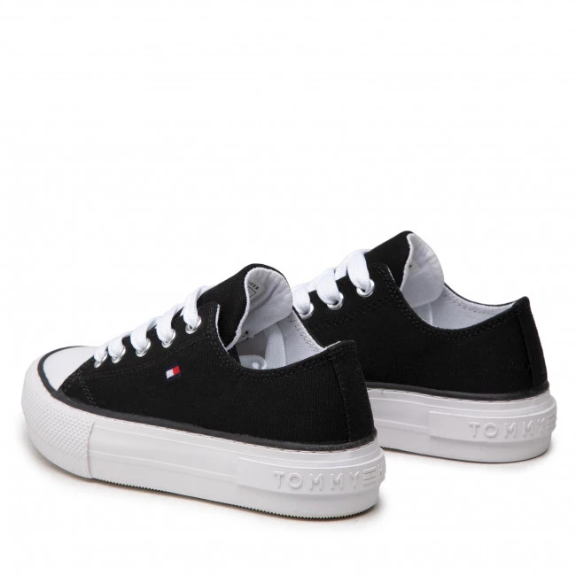 Enfant Baskets TOMMY HILFIGER - Low Cut Lace-Up Sneaker T3A4-32118-0890 M Black 999 Noir 5 Enfant Baskets TOMMY HILFIGER - Low Cut Lace-Up Sneaker T3A4-32118-0890 M Black 999 Noir – Image 3