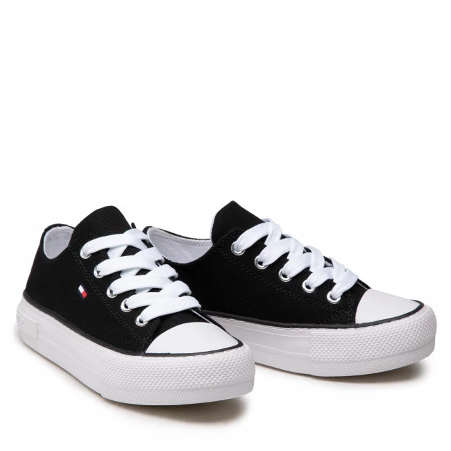 Enfant Baskets TOMMY HILFIGER - Low Cut Lace-Up Sneaker T3A4-32118-0890 M Black 999 Noir 7 Enfant Baskets TOMMY HILFIGER - Low Cut Lace-Up Sneaker T3A4-32118-0890 M Black 999 Noir – Image 5