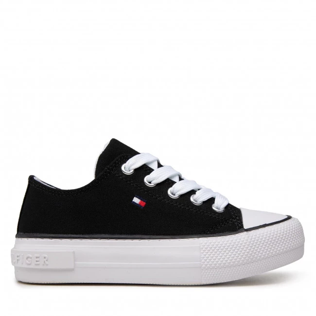Enfant Baskets TOMMY HILFIGER - Low Cut Lace-Up Sneaker T3A4-32118-0890 M Black 999 Noir 4 Enfant Baskets TOMMY HILFIGER - Low Cut Lace-Up Sneaker T3A4-32118-0890 M Black 999 Noir – Image 2