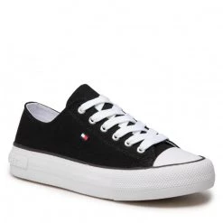 Enfant Baskets TOMMY HILFIGER - Low Cut Lace-Up Sneaker T3A4-32118-0890 S Black 999 Noir