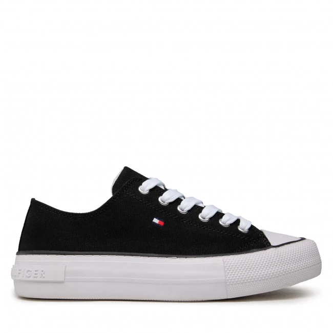 Enfant Baskets TOMMY HILFIGER - Low Cut Lace-Up Sneaker T3A4-32118-0890 S Black 999 Noir 4 Enfant Baskets TOMMY HILFIGER - Low Cut Lace-Up Sneaker T3A4-32118-0890 S Black 999 Noir – Image 2