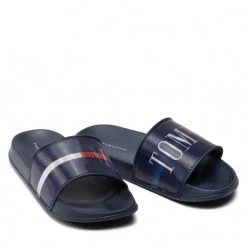 Enfant Mules / Sandales De Bain TOMMY HILFIGER - Holographic Pool Slide T3B0-32276-1172 S Blue 800 Bleu Marine -Tommy Hilfiger Soldes 0000209250244 03 ph