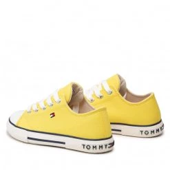 Unisexe Sneakers Tommy Hilfiger - Low Cut Lace-Up Sneaker T3X4-32207-0890 M Yellow 200 Jaune -Tommy Hilfiger Soldes 0000209250435 02 pl