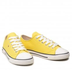 Unisexe Sneakers Tommy Hilfiger - Low Cut Lace-Up Sneaker T3X4-32207-0890 S Yellow 200 Jaune -Tommy Hilfiger Soldes 0000209250442 05 pl