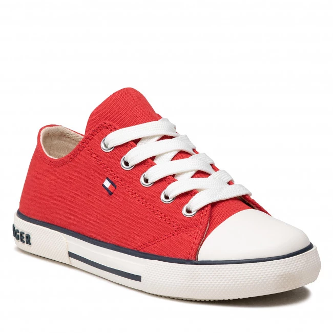 Enfant Baskets TOMMY HILFIGER - Low Cut Lace-Up Sneaker T3X4-32207-0890 M Red 300 Rouge 3 Enfant Baskets TOMMY HILFIGER - Low Cut Lace-Up Sneaker T3X4-32207-0890 M Red 300 Rouge