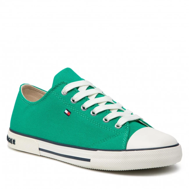 Unisexe Sneakers Tommy Hilfiger - Low Cut Lace-Up Sneaker T3X4-32207-0890 S Green 400 Vert 3 Unisexe Sneakers Tommy Hilfiger - Low Cut Lace-Up Sneaker T3X4-32207-0890 S Green 400 Vert