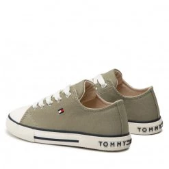 Enfant Sneakers Tommy Hilfiger - Low Cut Lace-Up Sneaker T3X4-32207-0890 M Military Green 414 Vert -Tommy Hilfiger Soldes 0000209250497 02 plj
