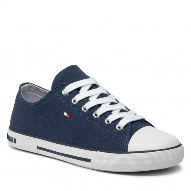 Enfant Baskets TOMMY HILFIGER - Low Cut Lace-Up Sneaker T3X4-32207-0890 S Blue 800 Bleu Marine 3 Enfant Baskets TOMMY HILFIGER - Low Cut Lace-Up Sneaker T3X4-32207-0890 S Blue 800 Bleu Marine
