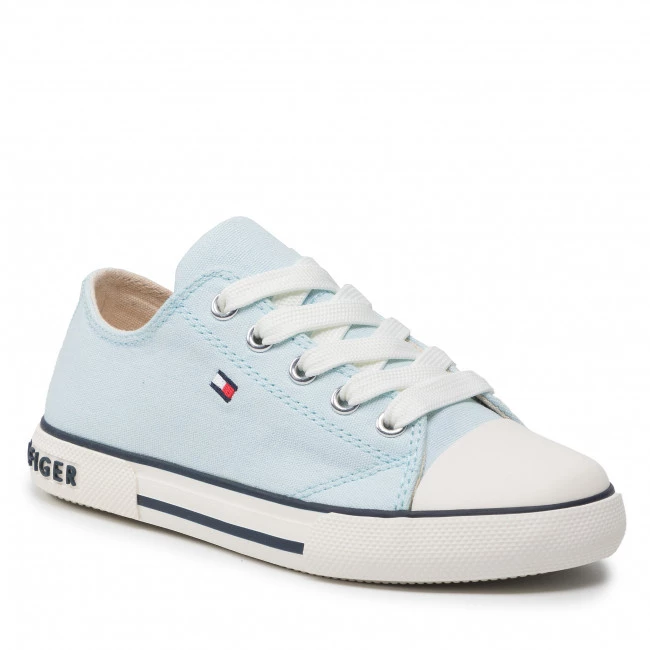 Enfant Baskets TOMMY HILFIGER - Low Cut Lace-Up Sneaker T3X4-32207-08908 M Light Blue 812 Bleu 3 Enfant Baskets TOMMY HILFIGER - Low Cut Lace-Up Sneaker T3X4-32207-08908 M Light Blue 812 Bleu
