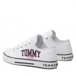 Enfant Sneakers Tommy Hilfiger - Low Cut Lace-Up Sneaker T3X4-32208-1352 M White 100 Blanc -Tommy Hilfiger Soldes 0000209250558 02 plj
