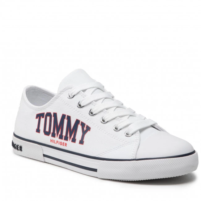 Enfant Baskets TOMMY HILFIGER - Low Cut Lace-Up Senaker T3X4-32208-1352 S White 100 Blanc 3 Enfant Baskets TOMMY HILFIGER - Low Cut Lace-Up Senaker T3X4-32208-1352 S White 100 Blanc