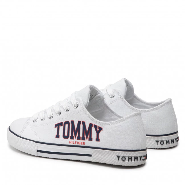 Enfant Baskets TOMMY HILFIGER - Low Cut Lace-Up Senaker T3X4-32208-1352 S White 100 Blanc 5 Enfant Baskets TOMMY HILFIGER - Low Cut Lace-Up Senaker T3X4-32208-1352 S White 100 Blanc – Image 3