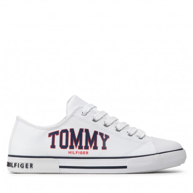 Enfant Baskets TOMMY HILFIGER - Low Cut Lace-Up Senaker T3X4-32208-1352 S White 100 Blanc 4 Enfant Baskets TOMMY HILFIGER - Low Cut Lace-Up Senaker T3X4-32208-1352 S White 100 Blanc – Image 2