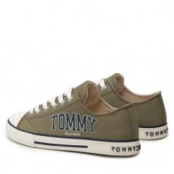 Enfant Sneakers Tommy Hilfiger - Low Cut Lace-Up Senaker T3X4-32208-1352 S Military Green 414 Vert -Tommy Hilfiger Soldes 0000209250589 02 st