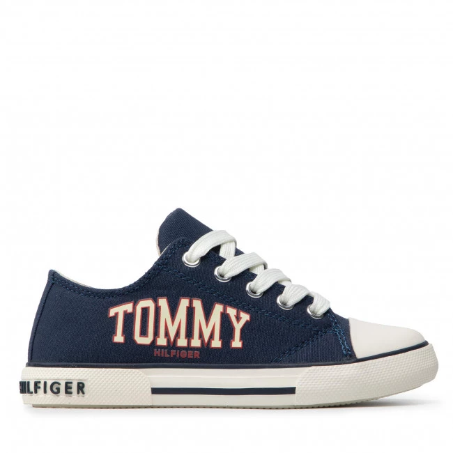 Enfant Baskets TOMMY HILFIGER - Low Cut Lace-Up Sneaker T3X4-32208-1352 M Blue 800 Bleu Marine 4 Enfant Baskets TOMMY HILFIGER - Low Cut Lace-Up Sneaker T3X4-32208-1352 M Blue 800 Bleu Marine – Image 2
