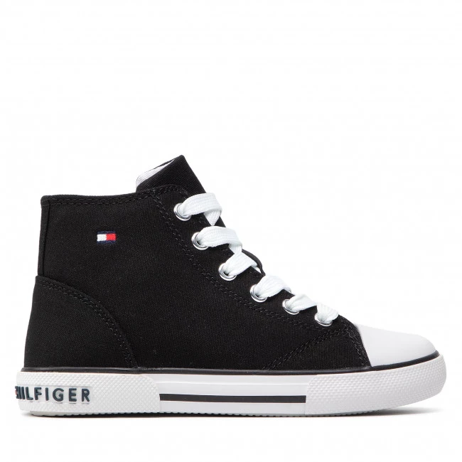 Unisexe Baskets TOMMY HILFIGER - High Top Lace-Up Sneaker T3X4-32209-0890 M Black 999 Noir 4 Unisexe Baskets TOMMY HILFIGER - High Top Lace-Up Sneaker T3X4-32209-0890 M Black 999 Noir – Image 2