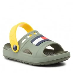 Enfant Sandales Tommy Hilfiger - Comfy Sandal Military T1B2-32262-0083 S Green/Yellow X997 Vert -Tommy Hilfiger Soldes 0000209680782 02 plj