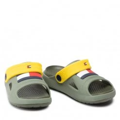 Enfant Sandales Tommy Hilfiger - Comfy Sandal Military T1B2-32262-0083 S Green/Yellow X997 Vert -Tommy Hilfiger Soldes 0000209680782 09 plj