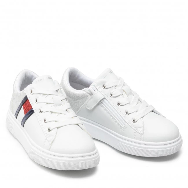 Enfant Sneakers Tommy Hilfiger - Low Cut Lace-Up Sneaker T3A4-32156-1383 M White/Blue/Red Blanc 7 Enfant Sneakers Tommy Hilfiger - Low Cut Lace-Up Sneaker T3A4-32156-1383 M White/Blue/Red Blanc – Image 5