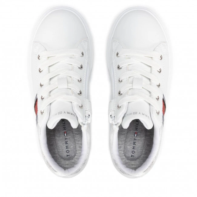 Enfant Sneakers Tommy Hilfiger - Low Cut Lace-Up Sneaker T3A4-32156-1383 M White/Blue/Red Blanc 8 Enfant Sneakers Tommy Hilfiger - Low Cut Lace-Up Sneaker T3A4-32156-1383 M White/Blue/Red Blanc – Image 6