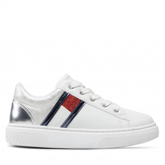 Enfant Sneakers Tommy Hilfiger - Low Cut Lace-Up Sneaker T3A4-32156-1383 M White/Blue/Red Blanc 4 Enfant Sneakers Tommy Hilfiger - Low Cut Lace-Up Sneaker T3A4-32156-1383 M White/Blue/Red Blanc – Image 2