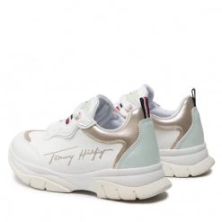 Enfant Sneakers Tommy Hilfiger - Low Cut Lace-Up Sneaker T3A4-32164-0289 White/Platinum X048 Blanc -Tommy Hilfiger Soldes 0000209681734 02 ki