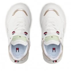 Enfant Sneakers Tommy Hilfiger - Low Cut Lace-Up Sneaker T3A4-32164-0289 White/Platinum X048 Blanc -Tommy Hilfiger Soldes 0000209681734 05 ki