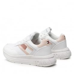 Enfant Sneakers TOMMY HILFIGER - Low Cut Lace-Up Sneaker T3A4-32167-0733 M White/Pink X134 Blanc -Tommy Hilfiger Soldes 0000209681796 02 mk