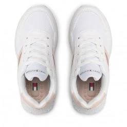 Enfant Sneakers TOMMY HILFIGER - Low Cut Lace-Up Sneaker T3A4-32167-0733 M White/Pink X134 Blanc -Tommy Hilfiger Soldes 0000209681796 05 mk
