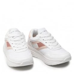 Enfant Sneakers TOMMY HILFIGER - Low Cut Lace-Up Sneaker T3A4-32167-0733 M White/Pink X134 Blanc -Tommy Hilfiger Soldes 0000209681796 08 mk