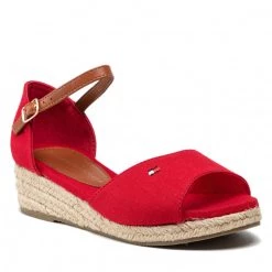 Enfant Espadrilles Tommy Hilfiger - Rope Wedge Sandal T3A7-32185-0048 S Red 300 Rouge